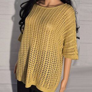 MARLED Reunited clothing Oversized Gold knit sweater top in size Large